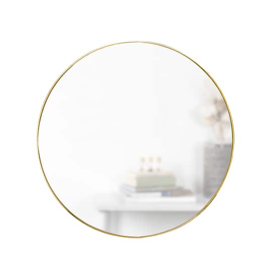 Umbra 34" Brass Hubba Round Wall Mirror